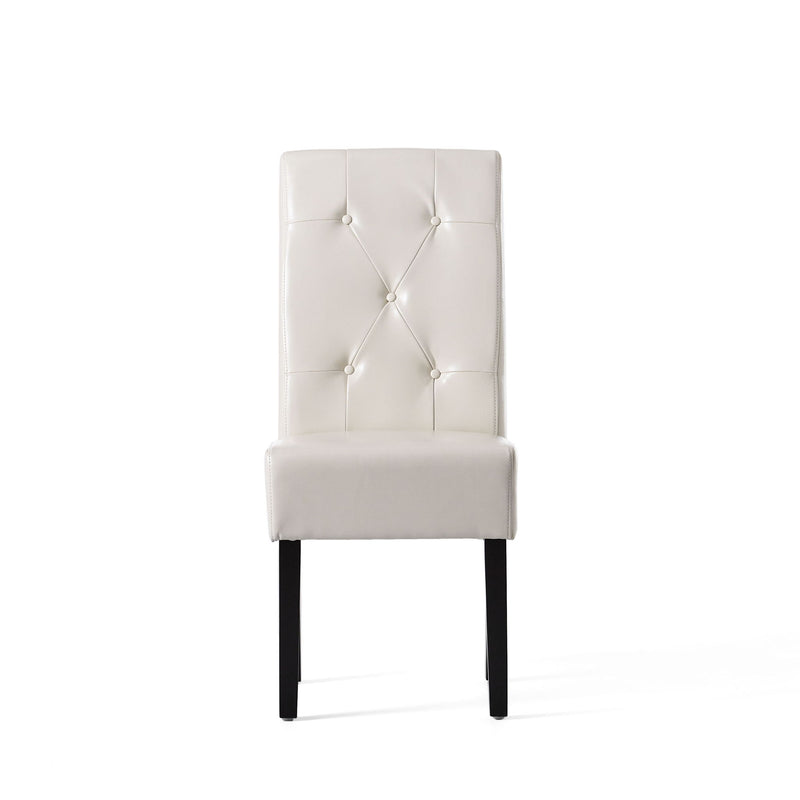 Carter - 5 Tuft Dining Chair With Button Tufted Backrest And Espresso Legs - Ivory