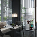 Bamboo Large Capacity Storage Cabinet With Shelves For Bathroom And Living Room - White