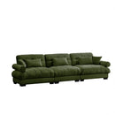 Modern Velvet Sofa With Bolstered Armrests And Pillows