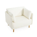 Modern Upholstered Accent Chair With Soft Cushions, Sleek Armrest Design