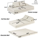 Multifunctional Convertible Sofa Bed With 2 Tumbler Backrests And 2 Pillows, Deep Seat Couch