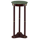 Edite - Round Marble Top Accent Side Table - Merlot