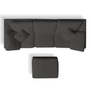 Cloud Sectional Couch, Convertible With Ottoman, 3 Seater Modular Design
