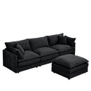 Contemporary Modular Sectional Sofa Set With Movable Ottoman