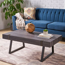 Abitha - Coffee Table With Industrial Powder Coated Metal Legs