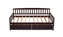 Pine Wood Daybed With Two Storage Drawers, Sofa Bed With Bed Platform Of 10 Support Slats