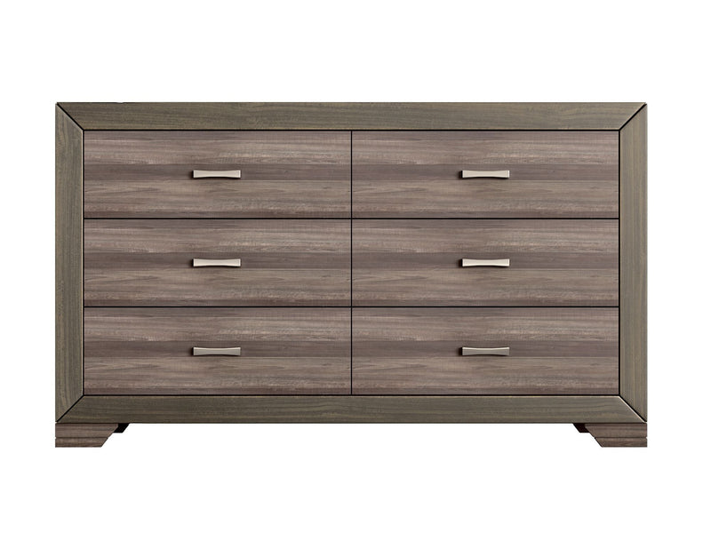 Six Drawer Dresser - Antique Brown / Gray