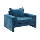 Chenille Upholstered Accent Chair With Wide Armrests And Ergonomic Back Support