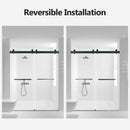 Frameless Double Sliding Soft-Close Shower Door, 3 / 8" (10Mm) Thick SGCC Tempered Glass Door, Matte