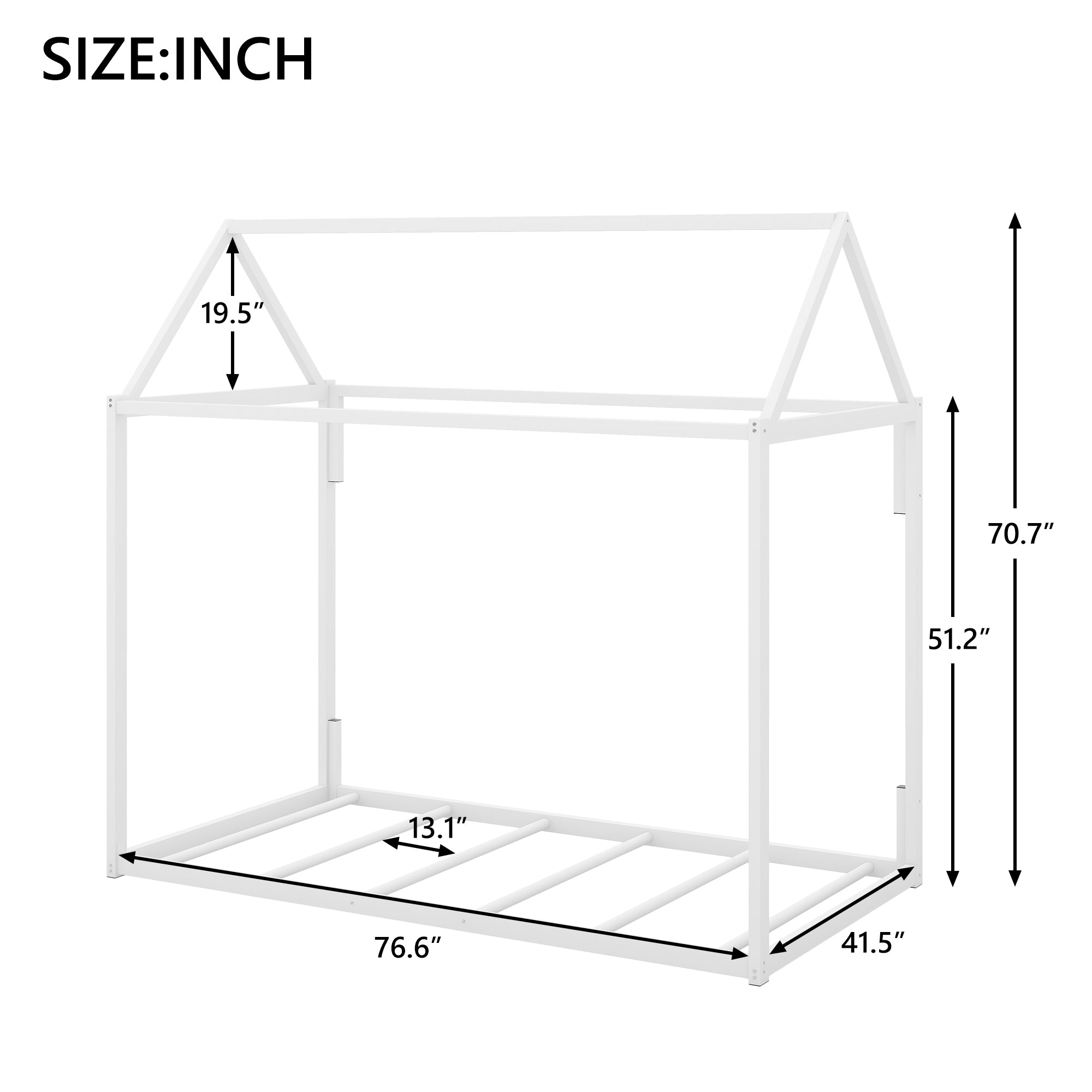 Metal House Shape Platform Bed, twin - Atlantic Fine Furniture Melbourne FL
