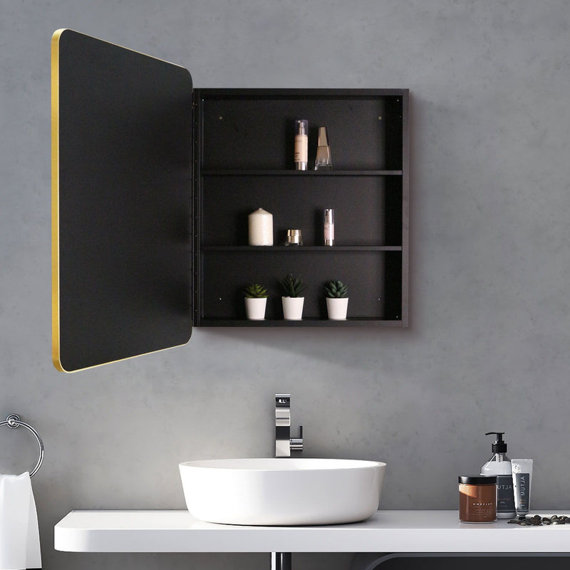 Metal Framed Wall Mount Or Recessed Bathroom Medicine Cabinet With Mirror