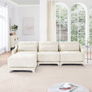 Stylish Sofa With Ottoman And Lumbar Pillows, Ergonomic Design