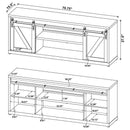 Brockton - 3-shelf Sliding Doors TV Console