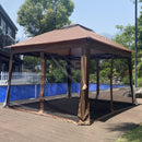 Outdoor Pop Up Gazebo Canopy With 2 Tier Soft Top And Removable Zipper Netting