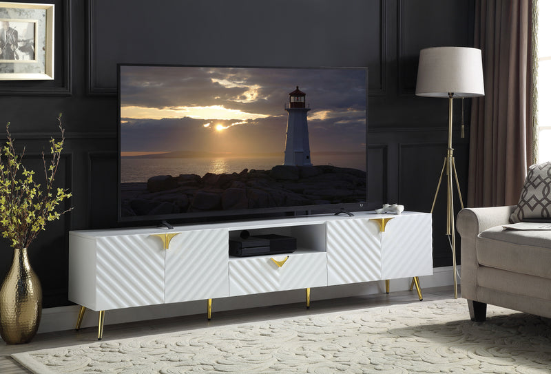 Gaines - High Gloss TV Stand - White