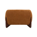 Modern Upholstered Boucle Arm Chair With Tuxedo Design And Triangular Legs