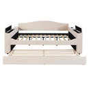 Upholstered Daybed With Storage Armrests, Trundle And Latest Integrated Bluetooth Audio System