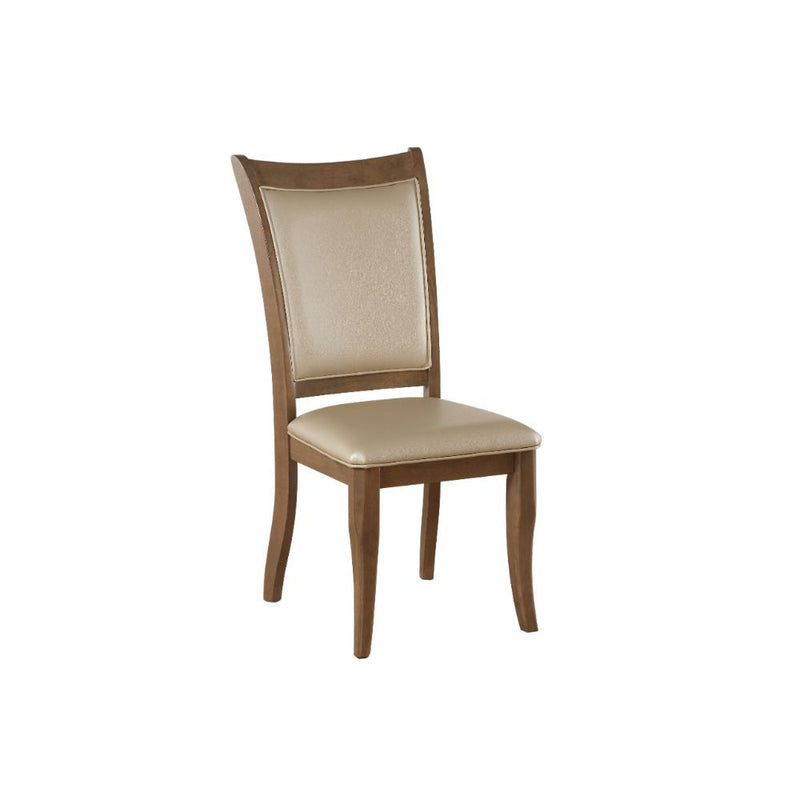 Harald - Side Chair (Set of 2) - Beige PU & Gray Oak - Atlantic Fine Furniture Inc