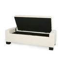 Textured Fabric Ottoman Bench With Hinged Lid