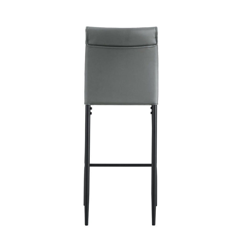 Leather Barstool Dining Counter Height Chair (Set of 2) - Gray