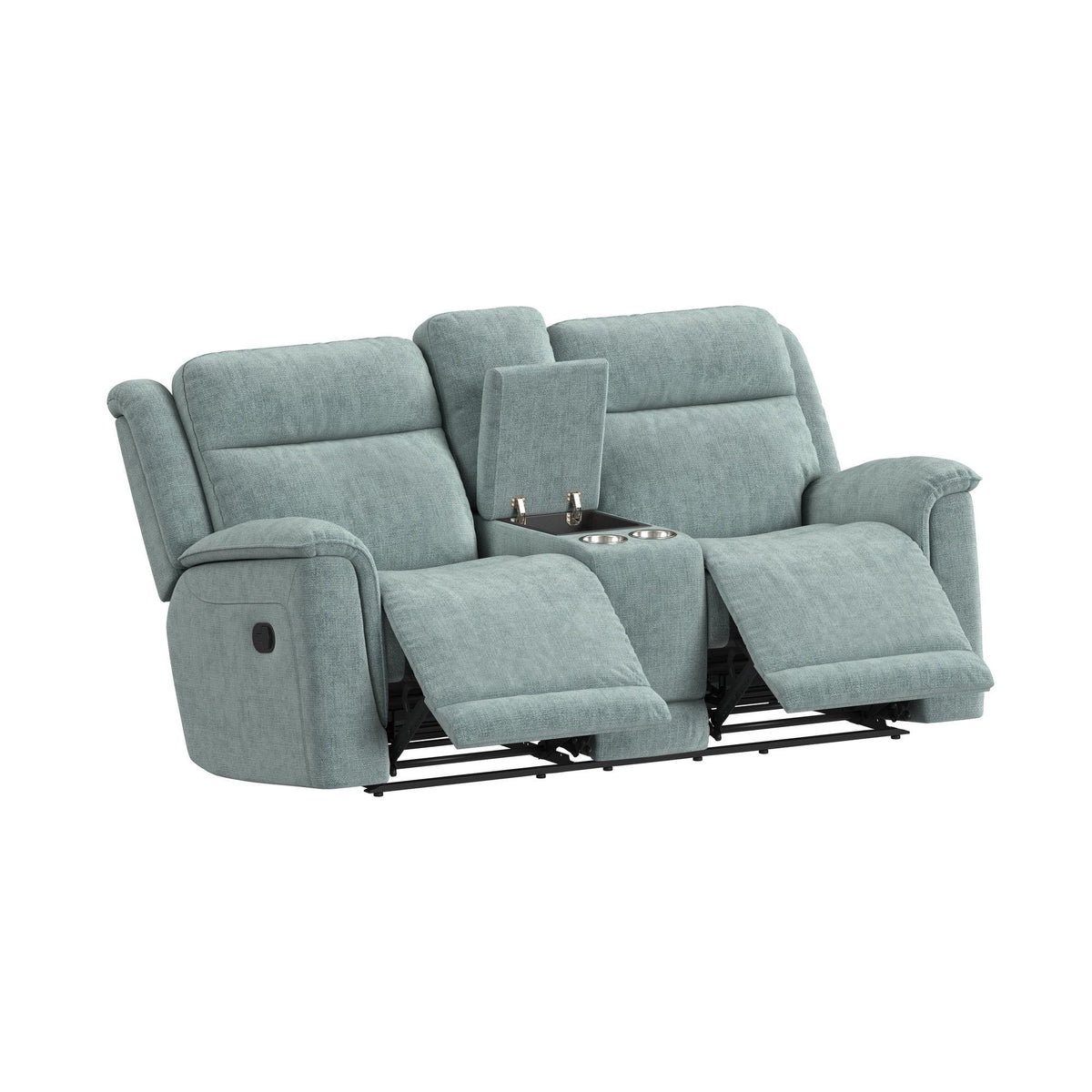 Striker Loveseat With Console in Blue by Elements International, view 15