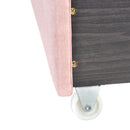 Queen Size Storage Bed Linen Upholstered Platform Bed & Two Drawers - Pink