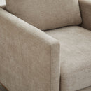 Modern Square Upholstered Swivel Accent Chair With Metal Base