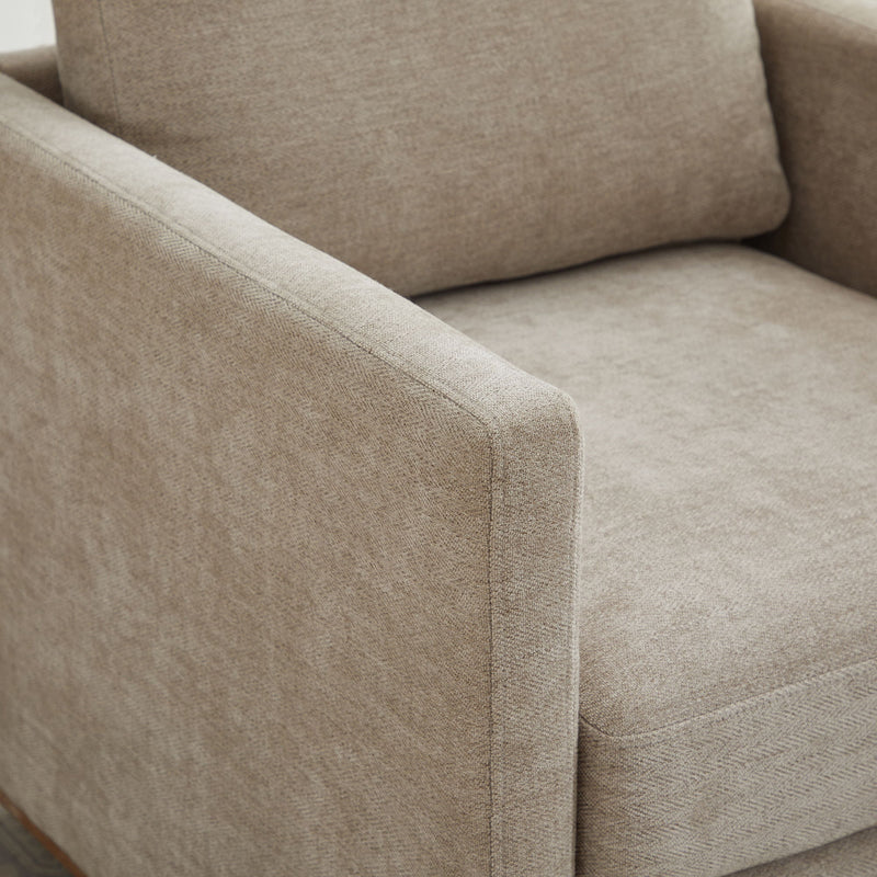 Modern Square Upholstered Swivel Accent Chair With Metal Base