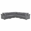 Convertible L Shaped Sectional Corner Couch With Armrest Storage Cup Holders USB Charger, Irregular Corner Oversized Comfy Modular Sofa