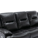 3 Seater Home Theater Recliner Manual Recliner Chair With A LED Light Strip Two Built-In Cup Holders For Living Room