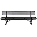 6' Outdoor Steel Bench With Backrest