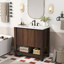 Modern Bathroom Vanity With Rectangle Ceramic Sink, Soft Closing Doors