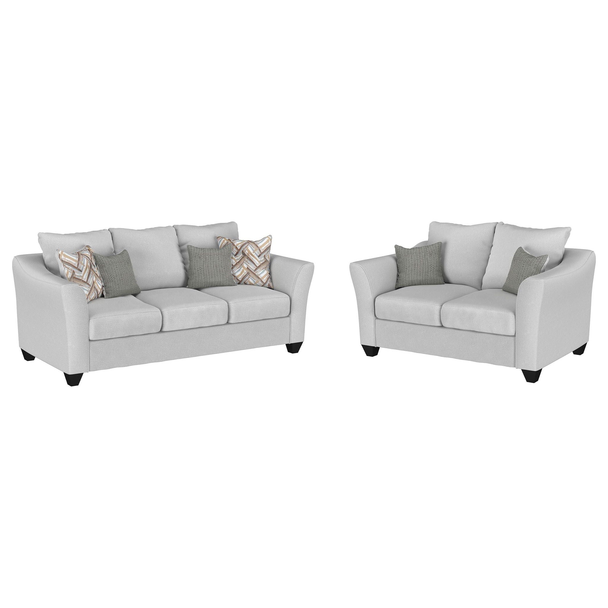 Salizar 2-piece Upholstered Flared Arm Sofa Set Sand