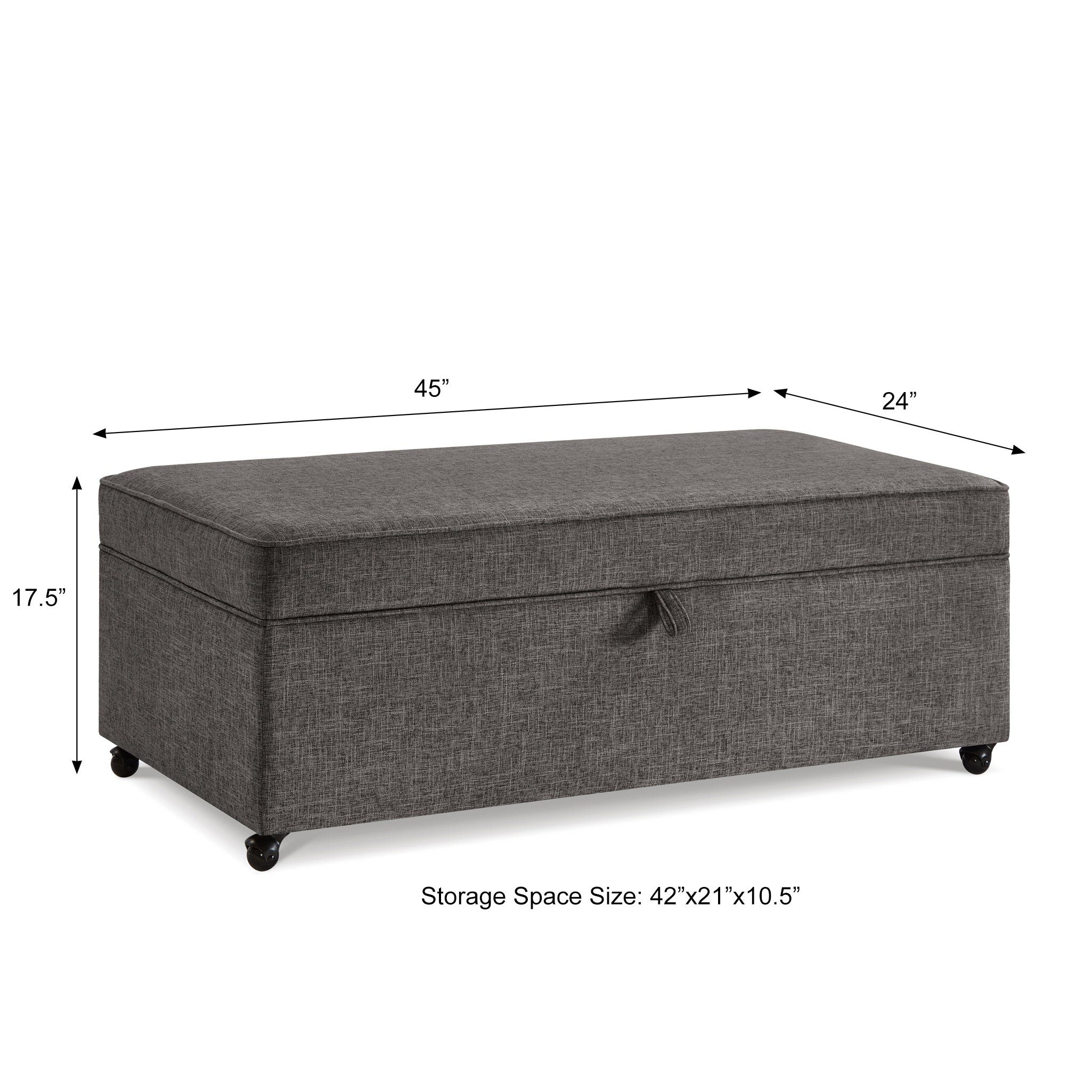 Modern Large Comfort Sofa Ottoman with Storage, Modular Sectional Storage Ottoman With Wheels For Living Room,Lounge Ottoman, Couch Storage Ottoman ,Large Storage Ottoman Bench-Charcoal Grey