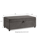 Modern Large Comfort Sofa Ottoman with Storage, Modular Sectional Storage Ottoman With Wheels For Living Room,Lounge Ottoman, Couch Storage Ottoman ,Large Storage Ottoman Bench-Charcoal Grey