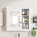 Bathroom Medicine Cabinet With Mirror, Wall Mounted Mirror Cabinet With Storage Organizer, Over The Toilet Storage White Storage Cabinet For Bathroom - White