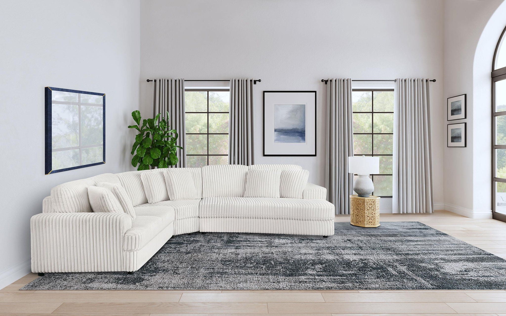 Emberson 3-piece Upholstered Modular Sectional Sofa Ivory
