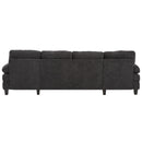 U-Shaped Sectional Sofa 103.5" Black Chenille Fabric Couch With Dual Chaise Lounges, Storage Pockets, Armrest Pillows