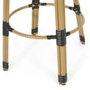 Outdoor Rattan And Aluminum French Barstools (Set of 2)