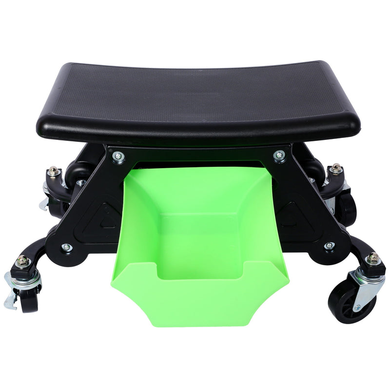 Heavy Duty Mechanic Stool With Tool Storage 300 Lbs Capacity Hdpe - Green