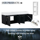Modern Wall Mounted Bathroom Vanity With Resin Sink And Storage Rack