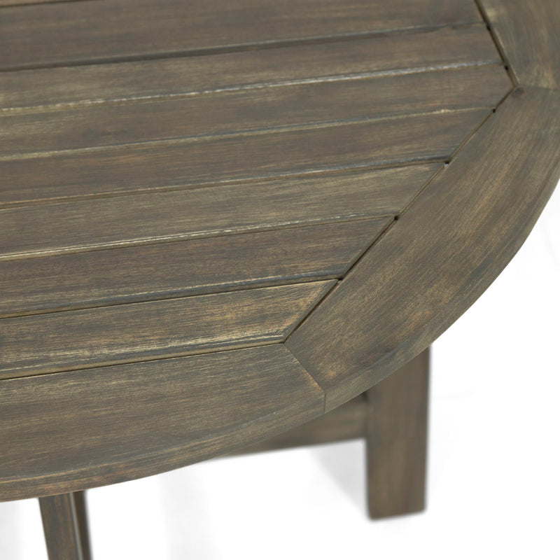 Outdoor Half Round Folding Acacia Wood Bistro Table