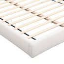 Queen Arched Bed With Small Table, Floor Standing Design - Beige