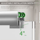 Double Sliding Shower Door, Semi-Frameless Bypass Bathroom Sliding Door With 1/4" (6 Mm) Tempered Glass For Walk-In Shower