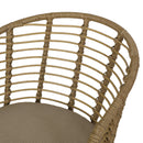 Randy - Modern Wicker Chair With Water Resistant Cushions - Brown / Beige