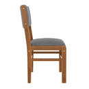 Dining Chairs (Set of 4), Mid Century Modern Fabric Upholstered Kitchen Side Chairs, Farmhouse Dining Room Chair - Brown / Gray