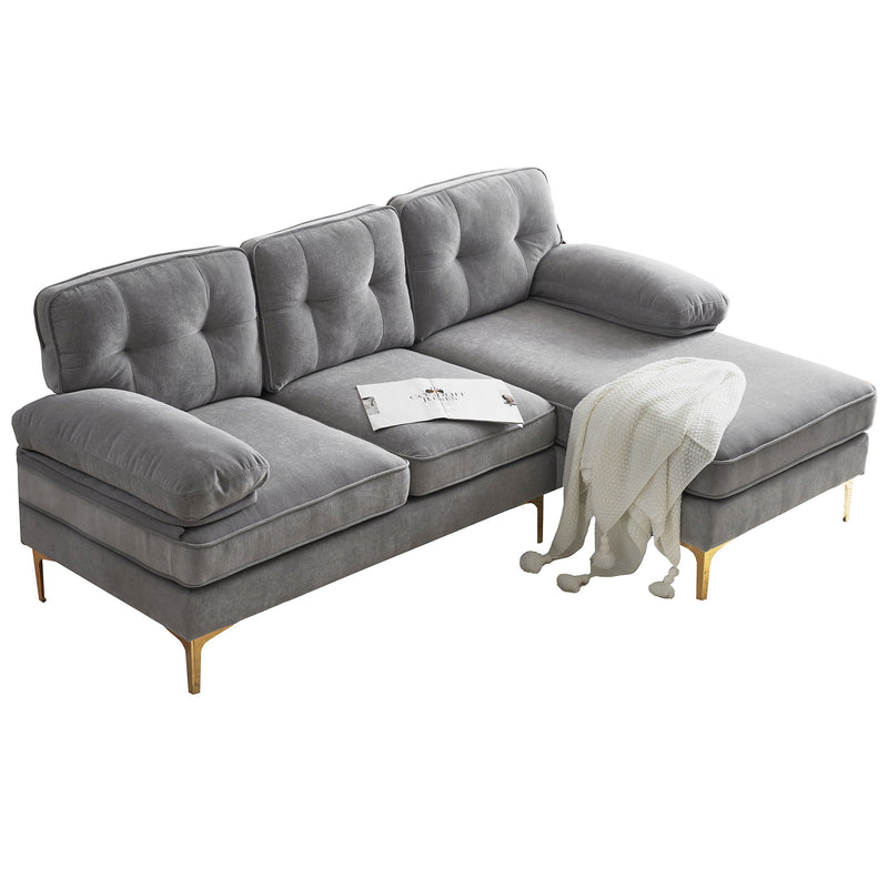 Modern Sectional Sofas Couches Velvet L Shaped Couches For Living Room, Bedroom