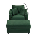 Modern Style Loveseat Sofa Sectional Sofa Couch With Storage Space, A Movable Ottoman, Two USB Ports, Two Cup Holders, A Phone Holder For Living Room