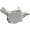 270° Power Swivel Recliner Home Theater Chair With Hidden Arm Storage, LED Light, Cup Holder, And Tray Table