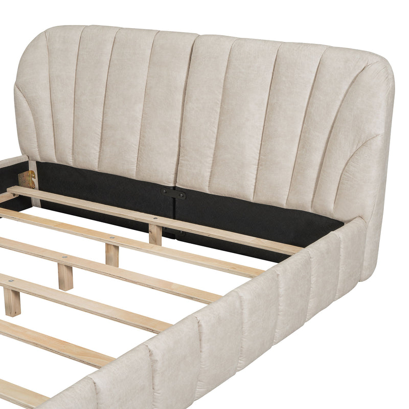 Elegant Design Upholstered Platform Bed